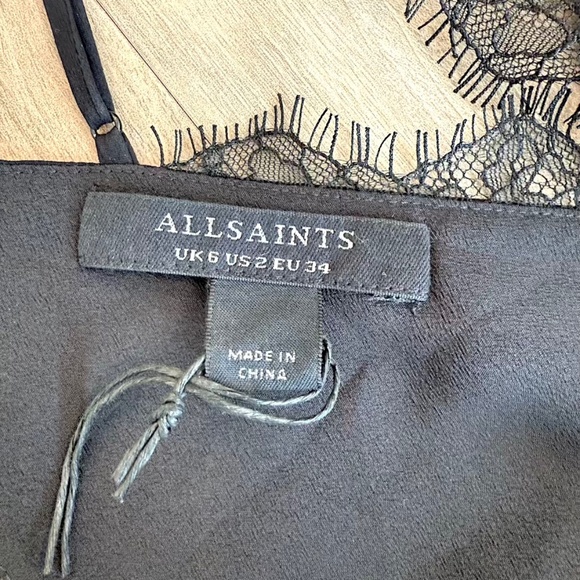 AllSaints Rowen Lace Trim Cami Tank Top - Size 2 (NWOT) - Picture 8 of 9